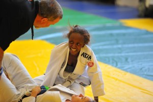 Lightest competitor Destinei Waddy (BETA) stepped up to fight heavier competition with a smile