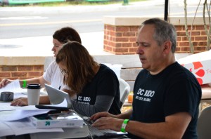 Open air registration on a fall day